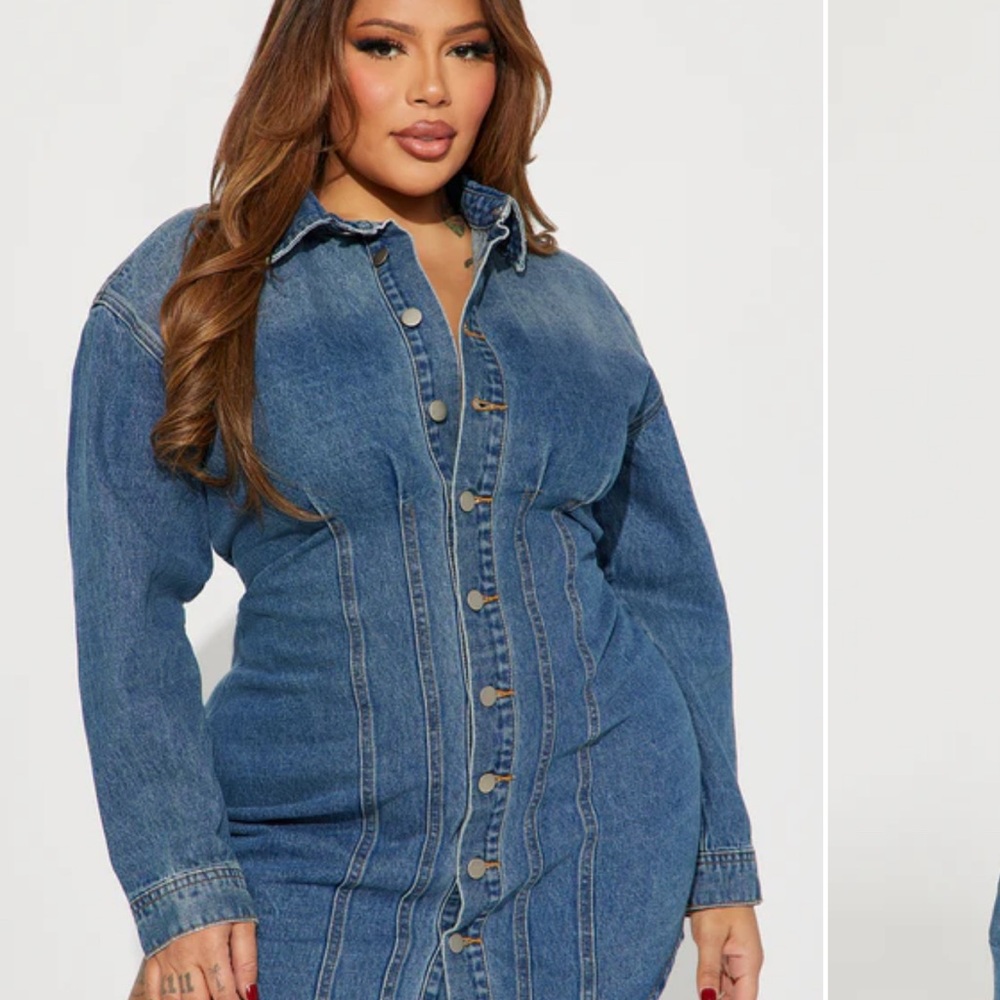 Fashion Nova Blue Denim Dress